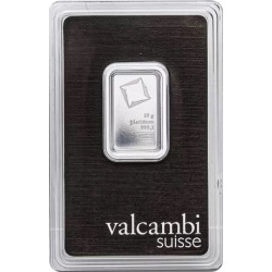 Sztabka platyny 10 gramów VALCAMBI - platyna 10g