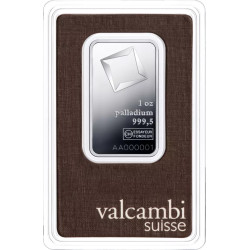 Sztabka palladu 1 uncja VALCAMBI LBMA