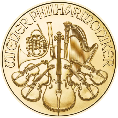 Złota moneta 1/25 uncji Wiedeński Filharmonik 2025 r