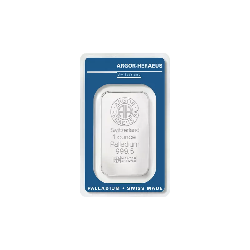 Sztabka palladu 1 uncja ARGOR-HERAEUS LBMA Sztabka palladu 1 uncja ARGOR-HERAEUS LBMA
