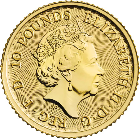 Złota moneta 1/10 uncji Britannia Elżbieta III różne roczniki