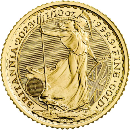 Złota moneta 1/10 uncji Britannia Elżbieta III różne roczniki