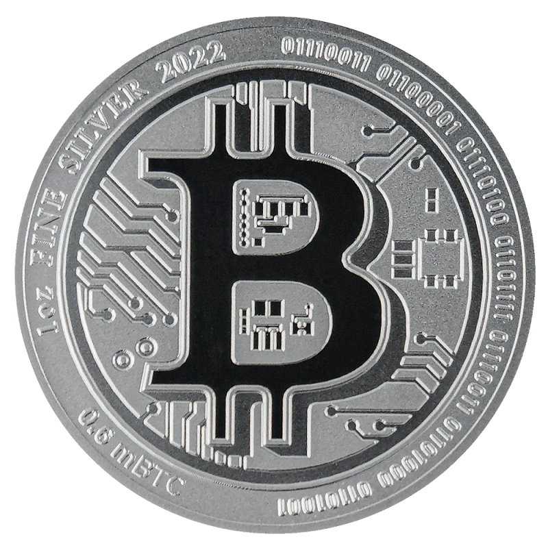 Srebrna moneta 1 uncja Bitcoin 2022 r Srebrna moneta 1 uncja Bitcoin 2022 r