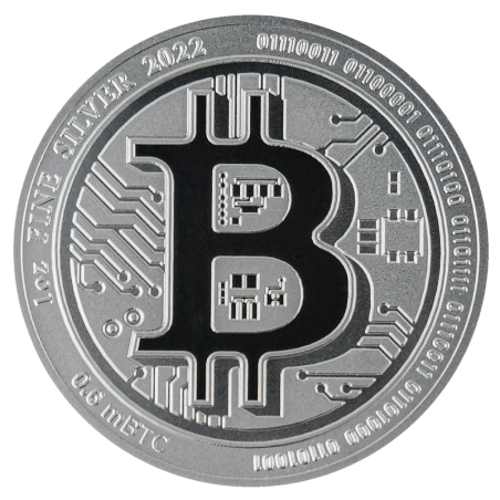 Srebrna moneta 1 uncja Bitcoin 2022 r