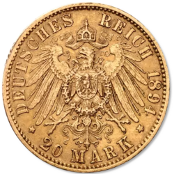 Złota Moneta 20 Lirów Włochy 1882 rok - Próba 900