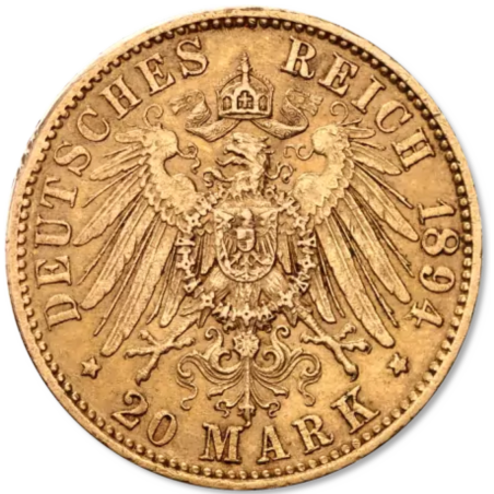 Złota Moneta 20 Lirów Włochy 1882 rok - Próba 900