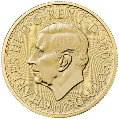 Złota moneta 1 uncja Britannia 2025 r Karol III
