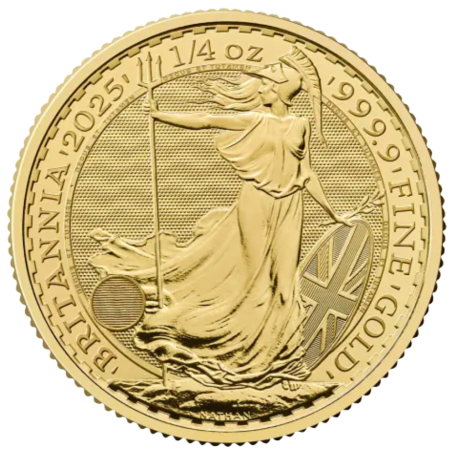 Złota moneta 1/4 uncji Britannia 2025 r Karol III