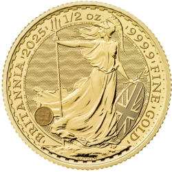 Złota moneta 1/2 uncji Britannia 2025 r Karol III