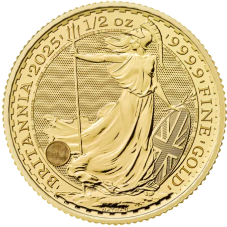 Złota moneta 1/2 uncji Britannia 2025 r Karol III