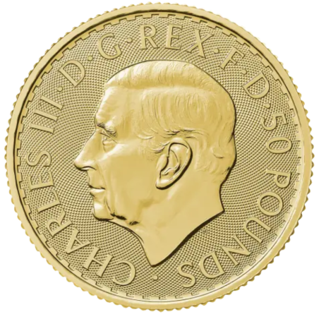 Złota moneta 1/2 uncji Britannia 2025 r Karol III