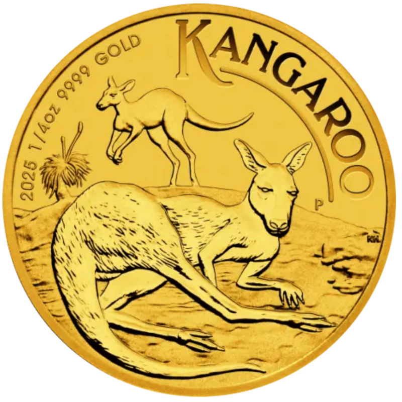 Złota moneta 1/4 uncji Australijski Kangur 2025 r Złota moneta 1/4 uncji Australijski Kangur 2025 r
