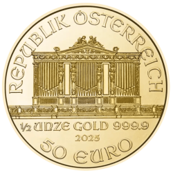 Złota moneta 1/2 uncji Wiedeński Filharmonik 2025 r