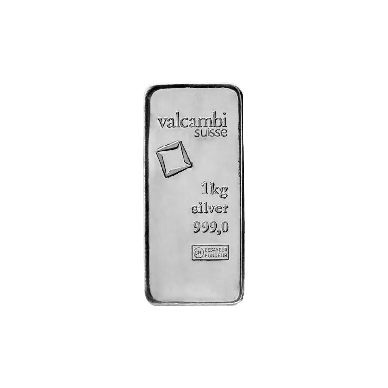 Sztabka srebra 1 kilogram Valcambi LBMA