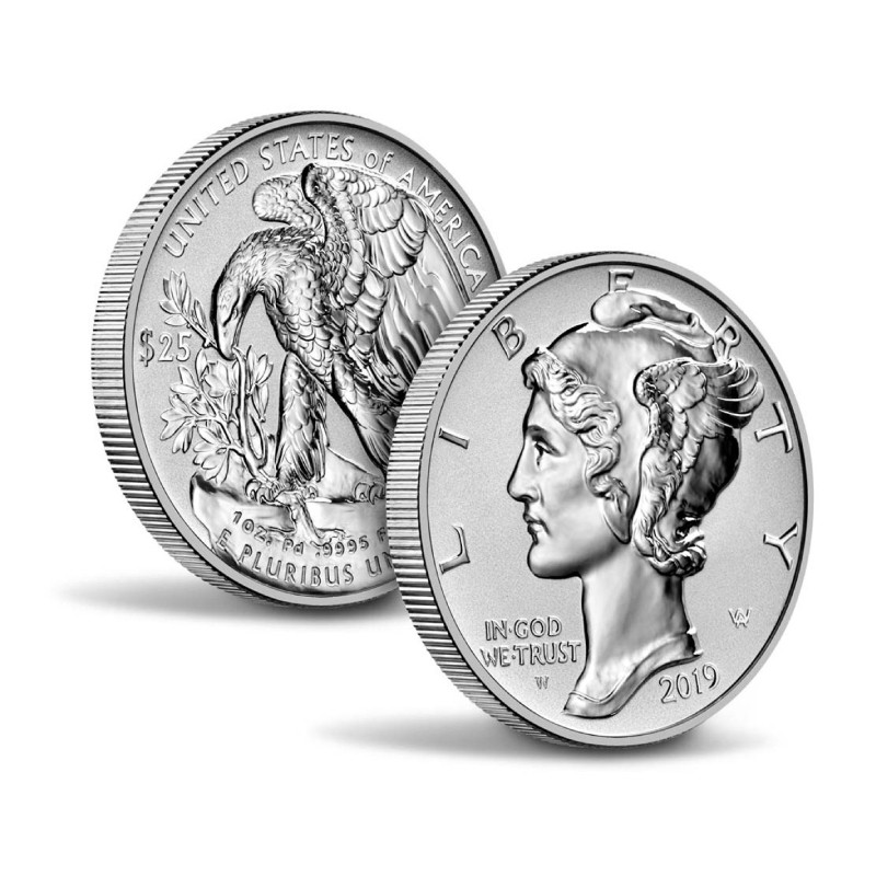 Palladowa moneta 1 uncja Amerykański Orzeł różne roczniki Palladowa moneta 1 uncja Amerykański Orzeł różne roczniki