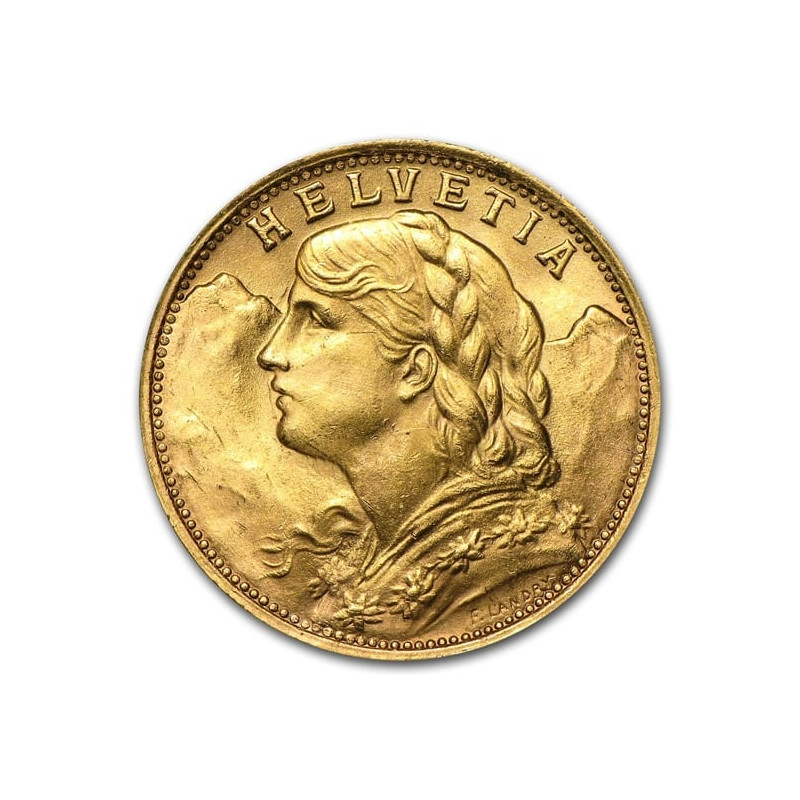 Złota moneta 10 Franków Szwajcaria 1911 - 1922 r. Złota moneta 10 Franków Szwajcaria 1911 - 1922 r.