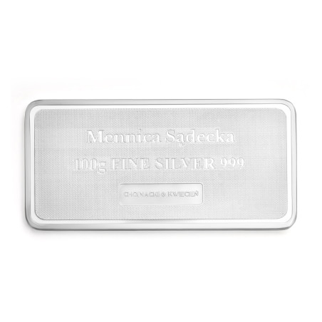 Sztabka srebra 100 g Mennica Sądecka Chojnacki & Kwiecień Sztabka srebra 100 g Mennica Sądecka Chojnacki & Kwiecień