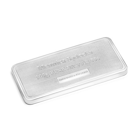 Sztabka srebra 100g Mennica Sądecka Chojnacki & Kwiecień