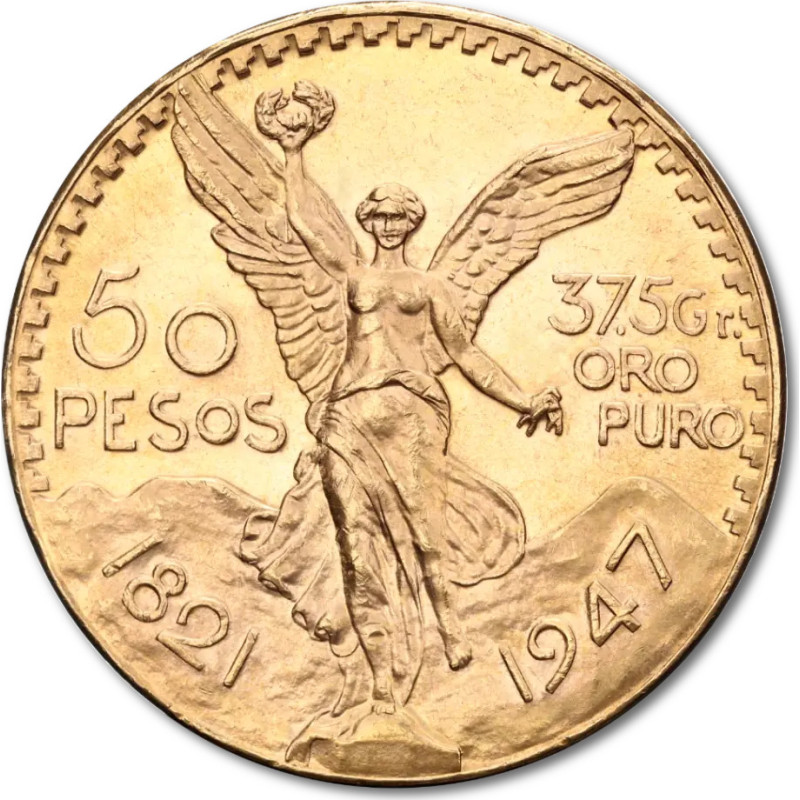 Złota moneta 50 peso Meksyk 1821 -1947 r Złota moneta 50 peso Meksyk 1821 -1947 r