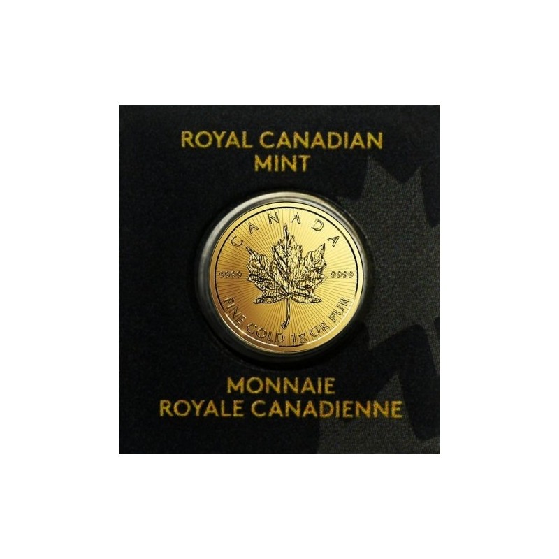 Złota moneta 1 gram Liść Klonu Maplegram Złota moneta 1 gram Liść Klonu Maplegram