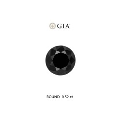 Diament o barwie fantazyjne szlif okrągły, 0.52ct, VVS2, Fancy Black, GIA 3495922546