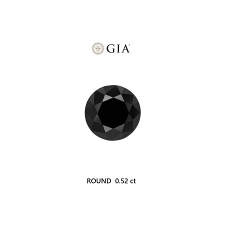 Diament o barwie fantazyjne szlif okrągły, 0.52ct, VVS2, Fancy Black, GIA 3495922546