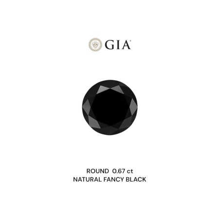 Diament o barwie fantazyjne szlif okrągły, 0.67ct, VVS2, Fancy Black, GIA 5231320853