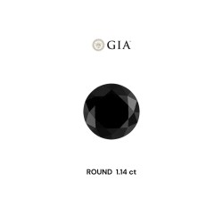 Diament o barwie fantazyjne szlif okrągły, 1.14ct, VVS2, Fancy Black, GIA 6495922557