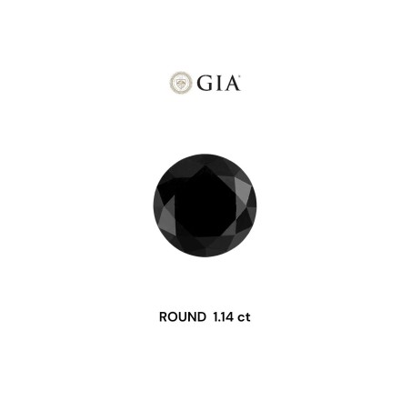 Diament o barwie fantazyjne szlif okrągły, 1.14ct, VVS2, Fancy Black, GIA 6495922557