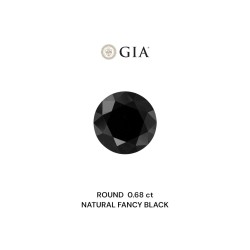 Diament o barwie fantazyjne szlif okrągły, 0.68ct, VVS2, Fancy Black, GIA 6495922598