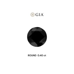 Diament o barwie fantazyjne szlif okrągły, 0.4ct, VVS2, Fancy Black, GIA 7491922215