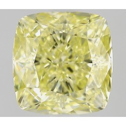 Diament o barwie fantazyjnej szlif poduszkowy modyfikowany, 0.66ct, VVS1, Fancy Yellow, GIA 7538567801