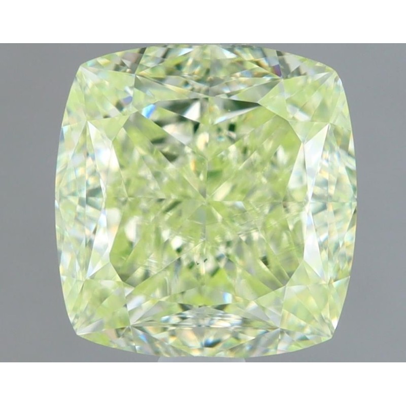 Diament o barwie fantazyjnej szlif poduszkowy brylantowy, 1.53ct, VS1, Fancy Light Yellow Green, GIA 6481021790