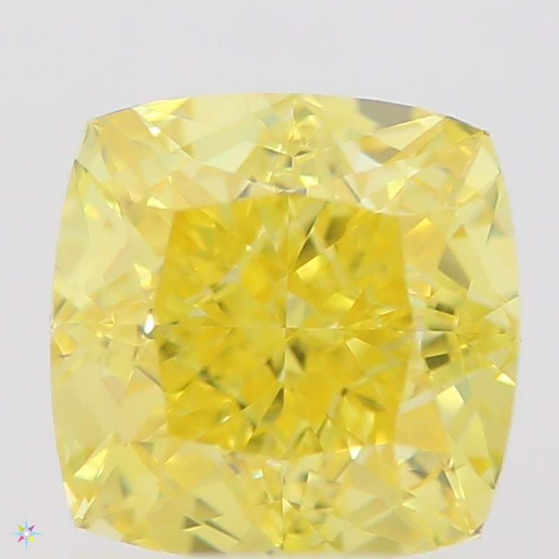 Diament o barwie fantazyjnej szlif poduszkowy brylantowy, 0.56ct, VS1, Fancy Vivid Yellow, GIA 6301012056 Diament o barwie fantazyjnej szlif poduszkowy brylantowy, 0.56ct, VS1, Fancy Vivid Yellow, GIA 6301012056
