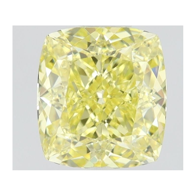Diament o barwie fantazyjnej szlif poduszkowy brylantowy, 0.6ct, VVS1, Fancy Intense Yellow, GIA 2517378417