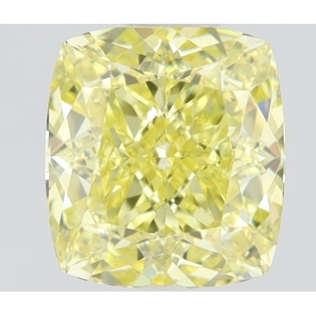 Diament o barwie fantazyjnej szlif poduszkowy brylantowy, 0.6ct, VVS1, Fancy Intense Yellow, GIA 2517378417