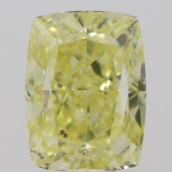 Diament o barwie fantazyjnej szlif poduszkowy brylantowy, 0.5ct, SI1, Fancy Intense  Yellow, GIA 6214090241