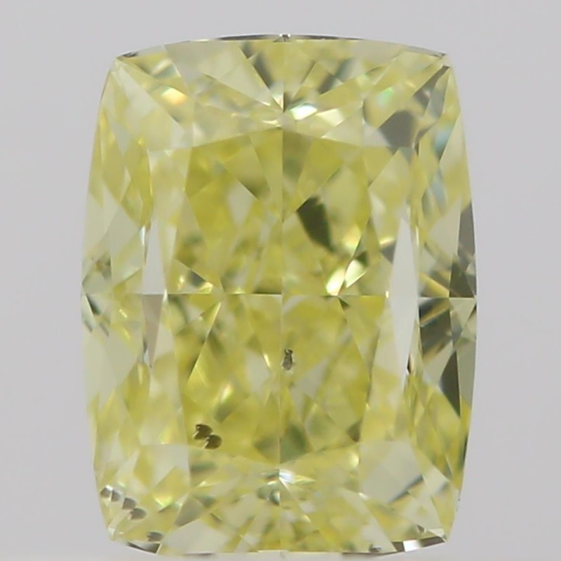 Diament o barwie fantazyjnej szlif poduszkowy brylantowy, 0.5ct, SI1, Fancy Intense  Yellow, GIA 6214090241