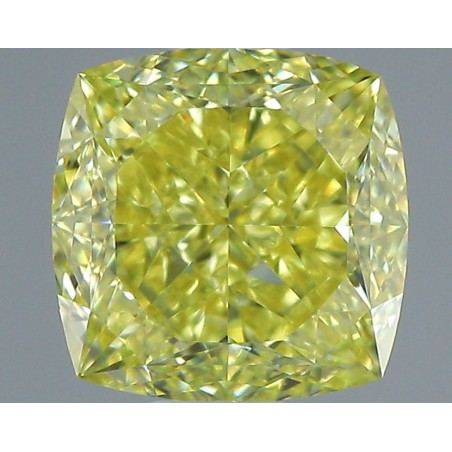 Diament o barwie fantazyjnej szlif poduszkowy brylantowy, 1.02ct, VS2, Fancy Intense Yellow, GIA 2235654328