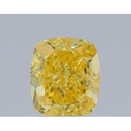 Diament o barwie fantazyjnej szlif poduszkowy brylantowy, 0.72ct, VS2, Fancy Vivid Yellow, GIA 1475485717