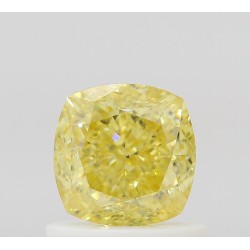 Diament o barwie fantazyjnej szlif poduszkowy brylantowy, 1.01ct, VS2, Fancy Intense Yellow, GIA 5513801582