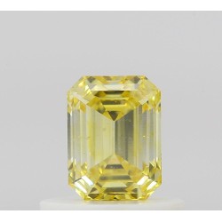 Diament o barwie fantazyjnej szlif szmaragdowy, 0.51ct, SI2, Fancy Intense Yellow, GIA 7526196413