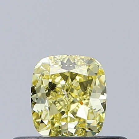 Diament o barwie fantazyjnej szlif poduszkowy modyfikowany, 0.35ct, SI2, Fancy Intense Yellow, GIA 2447463793