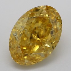 Diament o barwie fantazyjnej szlif owalny, 0.84ct, VS2, Fancy Vivid Orangey Yellow, GIA 2225886297