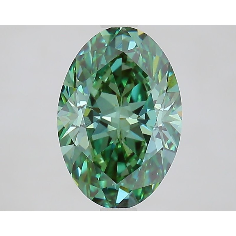 Diament laboratoryjny o barwie fantazyjnej szlif owalny, 2.3ct, VVS2, Fancy Vivid Green, IGI LG735559547