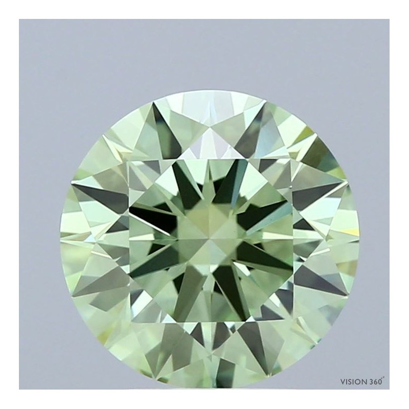 Diament laboratoryjny o barwie fantazyjnej szlif okrągły, 2.82ct, VVS2, Fancy Vivid Green, IGI LG735538241