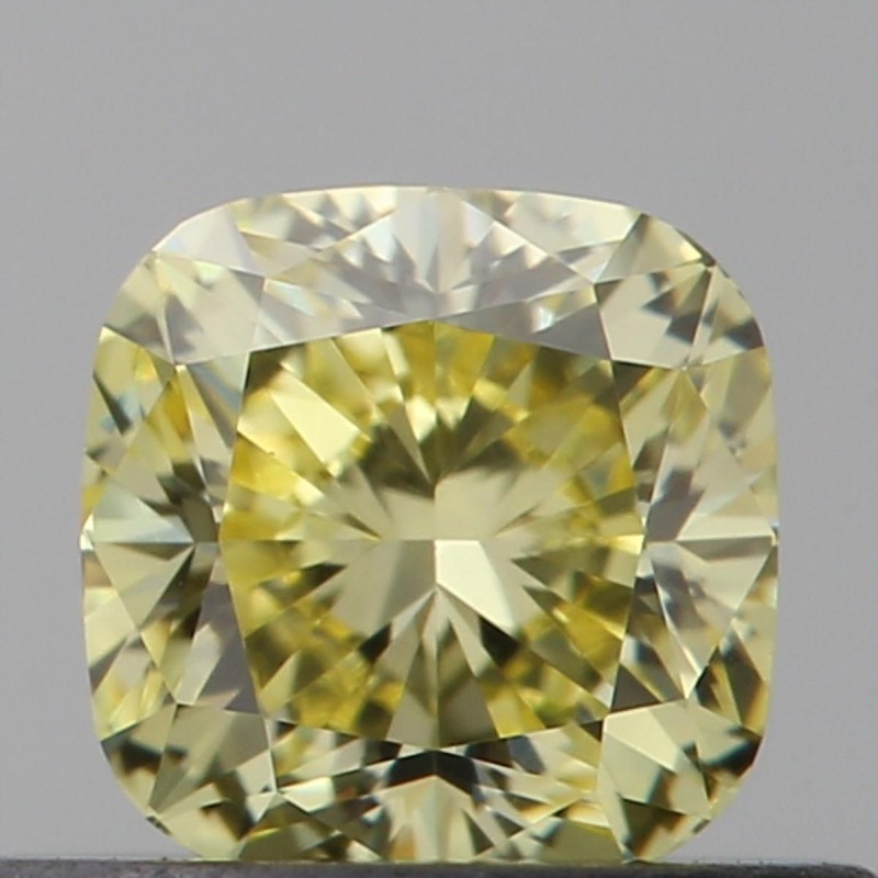 Diament o barwie fantazyjnej szlif poduszkowy brylantowy, 0.45ct, VS1, Fancy Intense  Yellow, GIA 6422546308