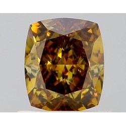 Diament o barwie fantazyjnej szlif poduszkowy brylantowy, 0.8ct, SI1, Fancy Deep Brown Yellow, GIA 5503481852