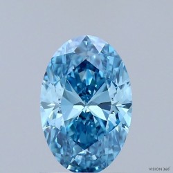 Diament laboratoryjny o barwie fantazyjnej szlif owalny, 1.2ct, VVS2, Fancy Vivid Blue, IGI LG698502780