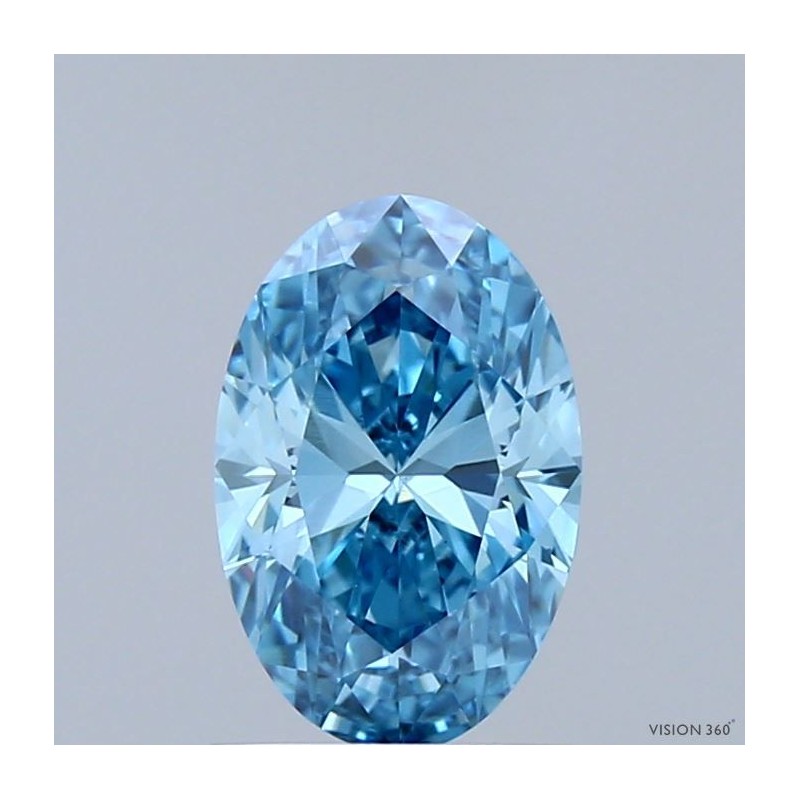 Diament laboratoryjny o barwie fantazyjnej szlif owalny, 1.2ct, VVS2, Fancy Vivid Blue, IGI LG698502780